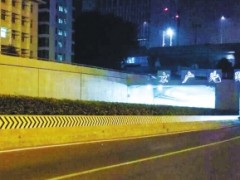 郑州京广北路隧道“美容”啦！增加反光标志照明设备